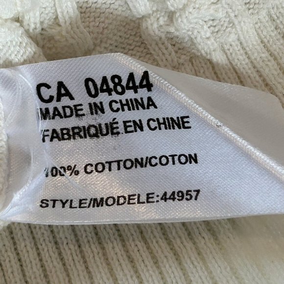 JESSICA White Cotton Cardigan With Pockets - Picture 4 of 5